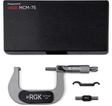 Микрометр RGK MCM-75 гладкий (МК) разм.шага 0.01мм серый черный (756983)