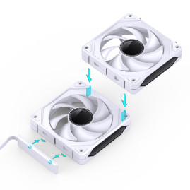 Вентилятор JONSBO ZL-120WR(3 in 1) White 120х120х25мм REVERSE (24шт/кор, ARGB LED, 800-1800об/мин, белый) Retail