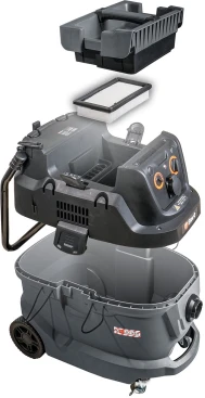 Строительный пылесос Bort BAX-600E 1600Вт (уборка: сухая/влажная) серый