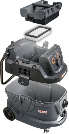 Строительный пылесос Bort BAX-600E 1600Вт (уборка: сухая/влажная) серый