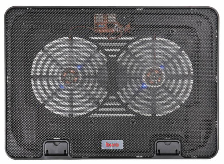 Подставка для ноутбука Buro BU-LCP156-B214H 15.6" 355x255x30мм 2xUSB 2x 140ммFAN 900г металлическая сетка/пластик черный