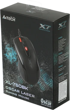 A4Tech XL-750BK, проводная, 3600dpi, черный