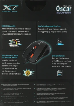 A4Tech XL-750BK, проводная, 3600dpi, черный