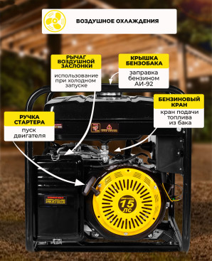 Генератор Huter DY8000L 7кВт