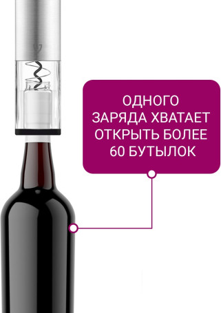 DisMac Штопор для вина электрический Electric Wine Opener серебристый