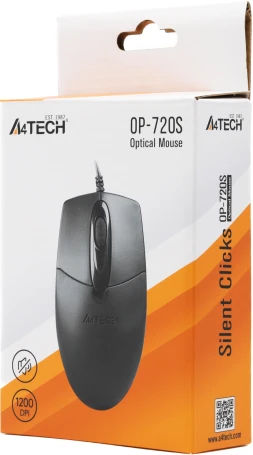 A4Tech OP-720S, проводная, 1200dpi, черный