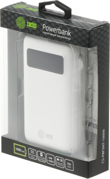 Мобильный аккумулятор Cactus CS-PBFSNT-10000 10000mAh 3A USB-A/USB-C белый