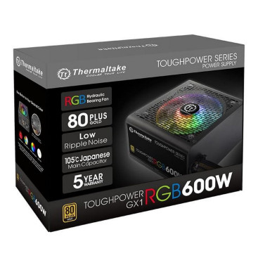 Thermaltake Toughpower GX1 RGB 600, 600W, 80 PLUS Gold, PS-TPD-0600NHFAGE-1/TP-600AH2NKG/TP-600AH2NKG, черный