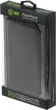 Мобильный аккумулятор Cactus CS-PBFSPT-10000 10000mAh 2.1A 2xUSB-A черный