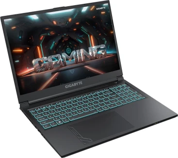 Ноутбук Gigabyte G6 Core i7 12650H 16Gb SSD512Gb NVIDIA GeForce RTX4060 8Gb 16" IPS FHD+ (1920x1200) FreeDOS black WiFi BT Cam (KF-G3KZ853SD)