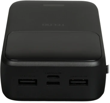 Мобильный аккумулятор Tecno Pocket S201 20000mAh 2.4A 2xUSB-A/USB-C черный