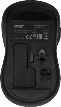 Acer OMR303, беспроводная, 1600dpi, черный