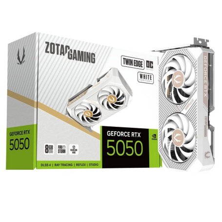 Zotac NVIDIA GeForce RTX 5050 TWIN EDGE OC WHITE ED 8GB GDDR6 128bit 3xDP HDMI 2FAN (ZT-B50500Q-10M)