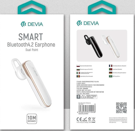 Devia Bluetooth-гарнитура Smart white (Белый)