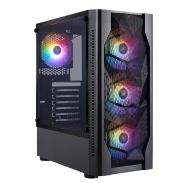 1STPLAYER DK D4, ATX, 4x120mm FRGB, Black, D4-BK-4F1