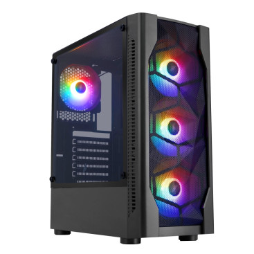 1STPLAYER DK D4, ATX, 4x120mm FRGB, Black, D4-BK-4F1
