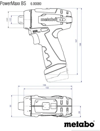 Дрель-шуруповерт Metabo Metabo PowerMaxx BS аккум. патрон:быстрозажимной (кейс в комплекте) (600984500)