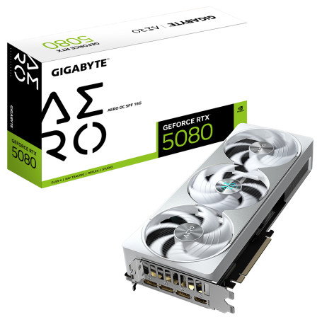 Gigabyte NVIDIA GeForce RTX 5080 AERO OC SFF 16GB GDDR7 256bit 3xDP HDMI 3FAN (GV-N5080AERO OC-16GD)