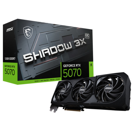MSI NVIDIA GeForce RTX 5070 SHADOW 3X OC 12GB GDDR7 192bit 3xDP HDMI 3FAN (RTX 5070 12G SHADOW 3X OC)