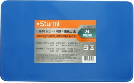 Набор метчиков/плашек Sturm! 1065-03-S24 в комплекте 24 предмета жесткий кейс