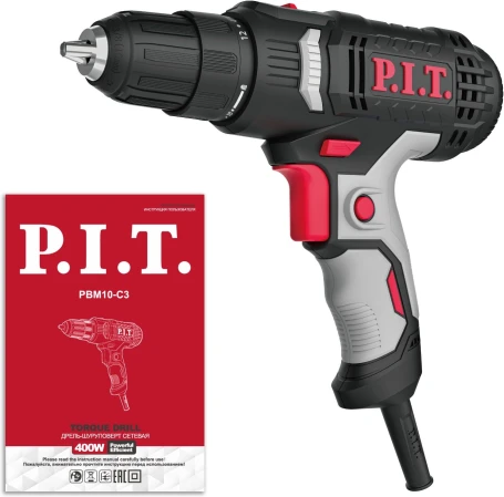 Дрель-шуруповерт P.I.T. PBM10-C3 400Вт патрон:быстрозажимной