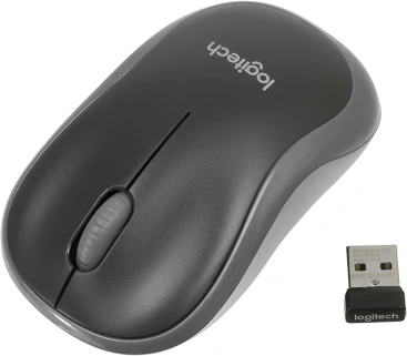 Logitech M185, беспроводная, 1000dpi, черный/серый (910-002252)