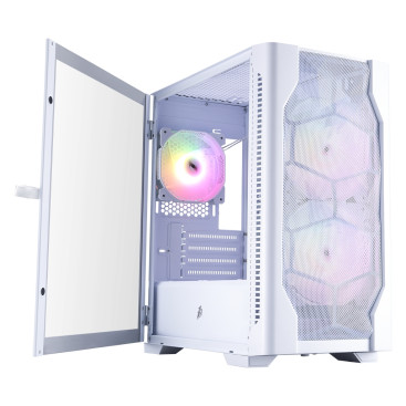 1STPLAYER DK D4-M ARGB, mATX, 3x120mm ARGB, White, D4-M-WH-2F7-14-W-1F7-W