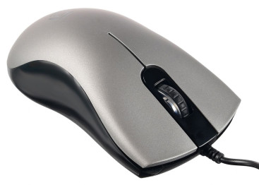 Мышь Оклик 375M серый/черный оптическая 1600dpi USB 3but (1012669)