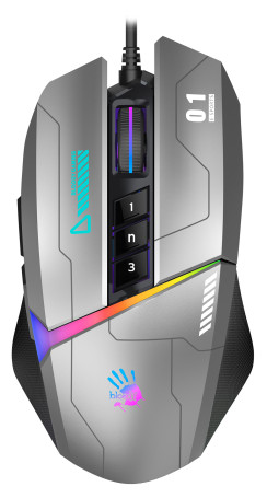 A4Tech Bloody W60 Max Gun, проводная, 10000dpi, серый/черный
