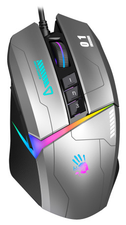 A4Tech Bloody W60 Max Gun, проводная, 10000dpi, серый/черный