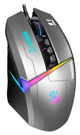 A4Tech Bloody W60 Max Gun, проводная, 10000dpi, серый/черный
