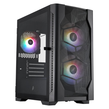 1STPLAYER DK D4-M FRGB, mATX, 3x120mm FRGB, Black, D4-M-BK-2F1P-1F1
