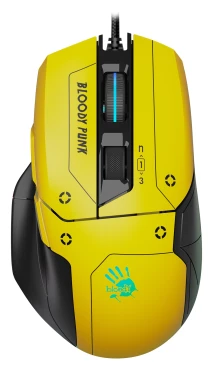 A4Tech Bloody W70 Max Punk, проводная, 10000dpi, желтый/черный
