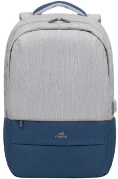Рюкзак для ноутбука 17.3" Riva 7567 серый/темно-синий полиэстер (7567 GREY/DARK BLUE)