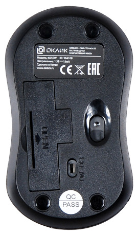 Оклик 605SW, беспроводная, 1200dpi, черный
