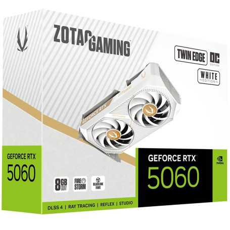 Zotac NVIDIA GeForce RTX 5060 TWIN EDGE OC WHITE ED 8GB GDDR7 128bit 3xDP HDMI 2FAN (ZT-B50600Q-10M)