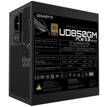 Gigabyte UD850GM PG5 V2, 850W, 80 PLUS Gold, GP-UD850GM PG5, черный