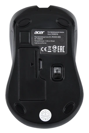 Acer OMR010, беспроводная, 1200dpi, черный