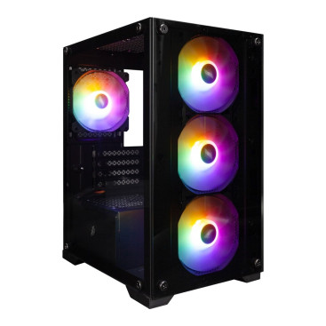 1STPLAYER FIREBASE X2-M, mATX, 4x120mm FRGB, Black, X2-M-BK-4F1