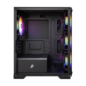 1STPLAYER FIREBASE X2-M, mATX, 4x120mm FRGB, Black, X2-M-BK-4F1