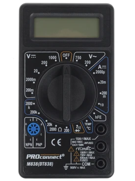 Мультиметр PROconnect M838 DT838 цифровой черный (13-3013)