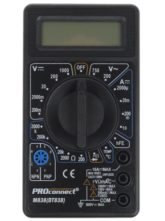 Мультиметр PROconnect M838 DT838 цифровой черный (13-3013)
