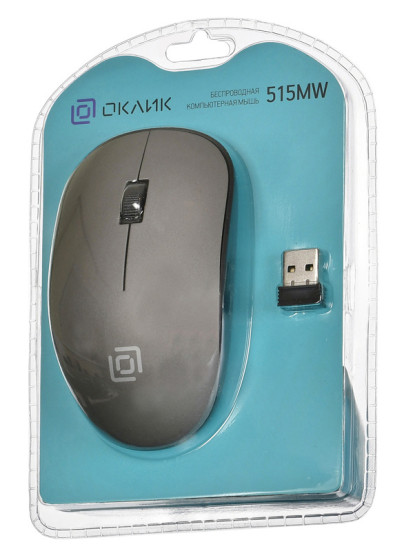 Оклик 515MW, беспроводная, 1200dpi, черный/серый