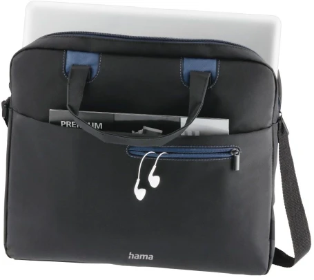 Сумка для ноутбука 15.6" Hama Sydney черный/синий полиэстер (00216519)
