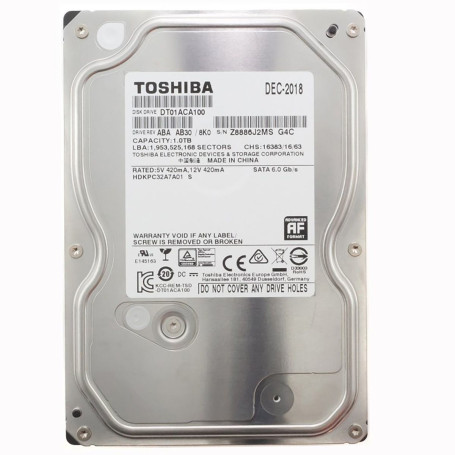 Toshiba Desktop 3.5" 1TB SATA 6Gb/s 7200rpm 32MB (DT01ACA100)