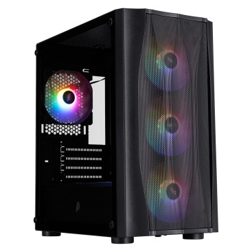 1STPLAYER FIREBASE X3-M, mATX, 4x120mm FRGB, Black, X3-M-BK-4F1