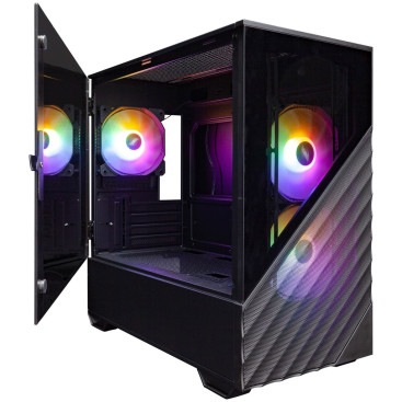 1STPLAYER DK D7, mATX, 3x120mm FRGB, Black, D7-BK-3F1