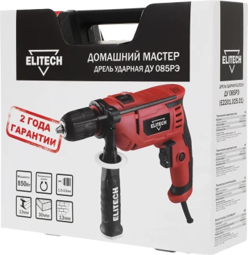 Дрель ударная Elitech ДУ 085РЭ 850Вт патрон:быстрозажимной реверс (204025)