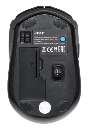 Acer OMR050, беспроводная, 1600dpi, черный