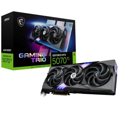 MSI NVIDIA GeForce RTX 5070 Ti GAMING TRIO OC 16GB GDDR7 256bit 3xDP HDMI 3FAN (RTX 5070 Ti 16G GAMING TRIO OC)